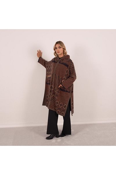 Mole İstanbul Plus Size Patterned Poncho