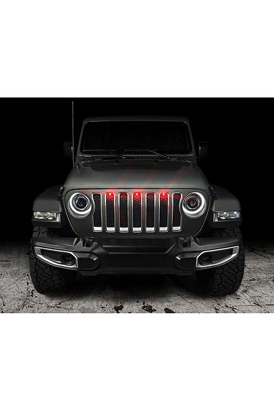 oracle طقم شبك LED لسيارة Jeep Wrangler JL 18-24 Pre-Runner Style باللون الأحمر