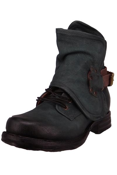 A.S.98 Damen Elegante Stiefelette 4004 Saintmetal 717204-1201 Grün 0003 Fondente Leder