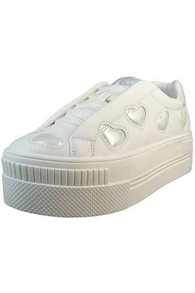 Buffalo Damen Low Sneaker Paired Bloom Low Top Hochzeit 1636160 Weiß White Textil/Synthetik mit Perfect Fit