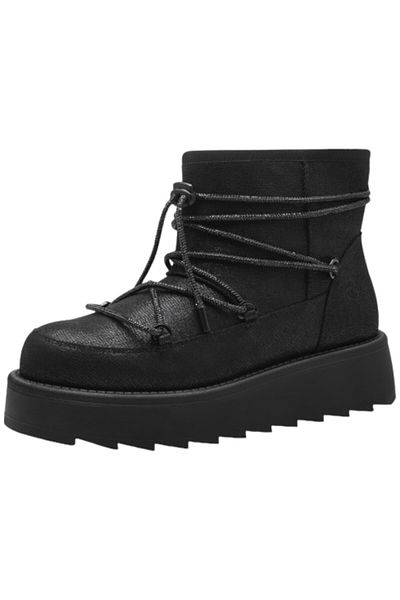 Tamaris Damen Elegante Stiefelette Winterschuhe 1-26816-43 Schwarz 001 Black Textil/synthetik