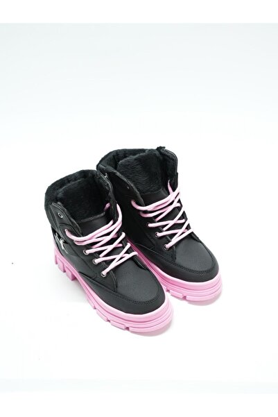 EYMEN SHOES GÜNLÜK KIZ ÇOCUK BOT, SİYAH-PEMBE