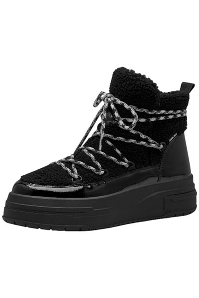 Tamaris Damen Sportliche Stiefelette Winterschuhe DUO-Tex 1-26807-43 Schwarz 001 Black Lederimitat/ Textil
