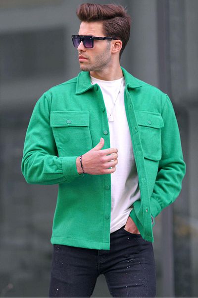 Madmext Πράσινο ανδρικό πουκάμισο Oversize Lumberjack 6709