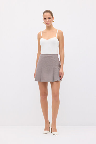 adL Pileli Mini Etek