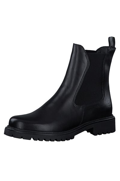 Tamaris Damen Elegante Stiefelette 1-25427-41 Schwarz 001 Černá Leder mit TOUCH-IT