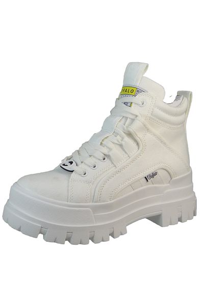 Buffalo Damen Low Sneaker Aspha NC Mid 1622233 Weiß White Kunstleder