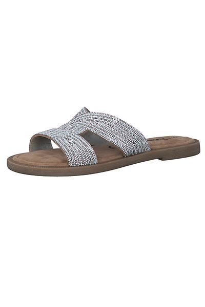 Tamaris Damen Sandalen 1-27113-42 Silberfarben 919 Silver Glam Leder mit TOUCH-IT