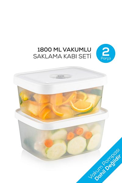 Vienev Vacuumfresh Set of 2 1800 ml Vacuum Food Storage Containers