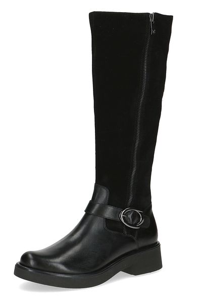 Caprice Damen Elegante Stiefel 9-25504-43 Schwarz 019 Black Comb Leder mit CAP Airmotion