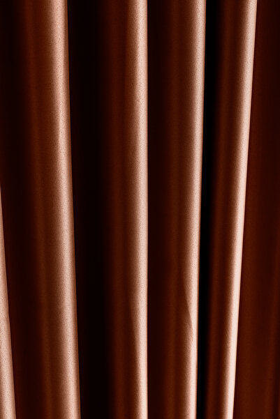 LUNETT HOME Light Brown Color Blackout Dimming Rarely (1X2) Pleated Background Curtain Single Wing V20