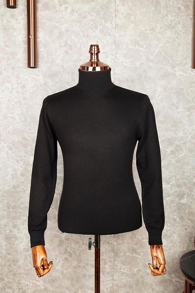 Suit Sartoria كامل الياقة المدورة تريكو أسود