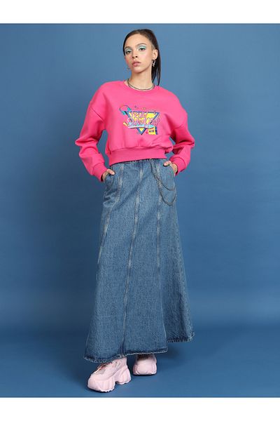 Tokyo Talkies By Styli Retro Graphic Print Dropped Shoulder Sweatshirt