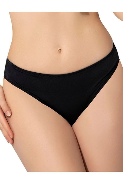 Swana Partea de jos de bikini neagră cu alunecare uni pentru femei