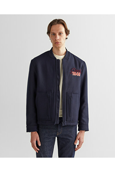 Gant Erkek Lacivert Oversize Fit Hakim Yaka Logolu Ceket