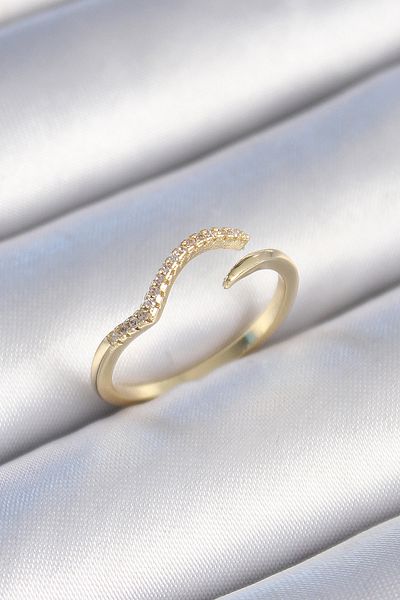 Skygo Brass Gold Color Zircon Stone Women's Ring - Tj-Byk3450