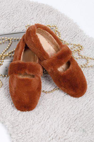 RENKLİBUTİK Ultra Soft Plush - Women's Home Flats, Light Sole Slippers