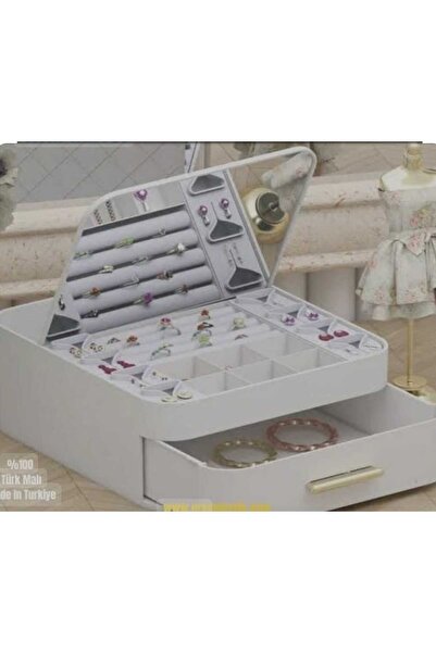 GenelTedarik جهاز المجوهرات - تصميم كريمي بمرآة