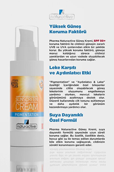 Pharmanaturactive Spf50 Pigmentation Aydınlatıcı Ve Leke Karşıtı Güneş Kremi, 100 ml