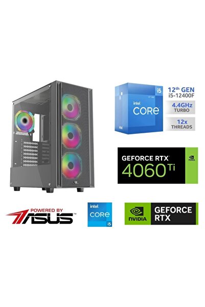 ASUS RTX4060Tİ 8GB -GAMİNG PC DDR5 -İNTEL CORE İ5 12400F - 32GB DDR5 RAM - 1 TB M.2 SSD - DDR5