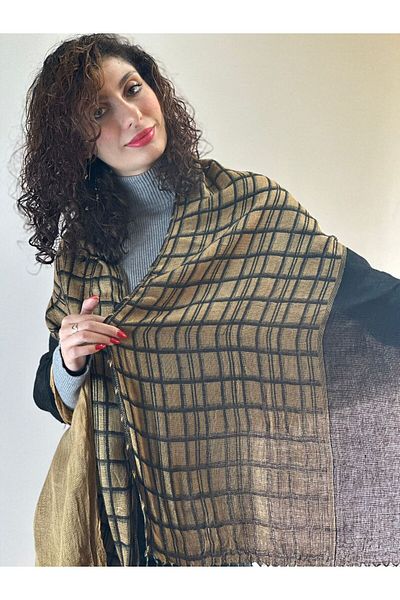 Gönülden Tasarım ΚΑΡΟΤΕ ΤΕΤΡΑΓΩΝΟ Φουλάρι ΣΑΛΙ UNISEX 160X60 CM
