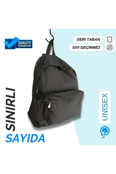 bk&tk design Black Backpack Sports Bag School Bag Daily Use Bag
