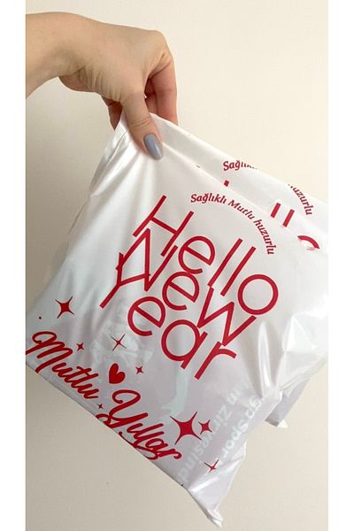 Meak Tasarım New Year's Red Gift Package - 25X35 Cm, 25 Cargo Bags