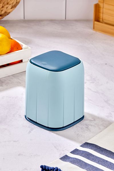 Milenay Mini Coș de gunoi Touch, Organizator, Organizator, Volum 1,4lt, Albastru Ocean