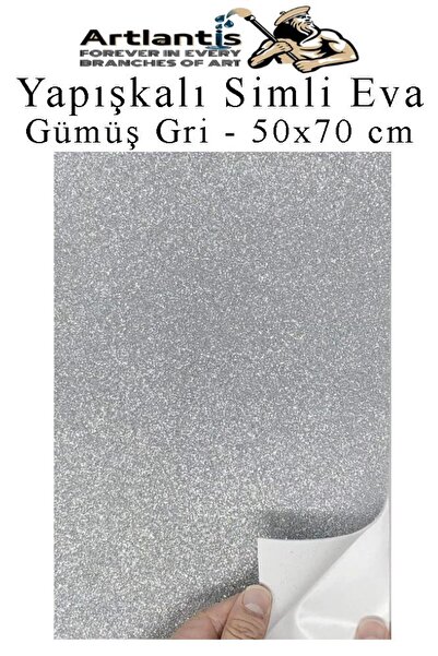 Artlantis Yapışkanlı Simli Eva 50x70 cm 1 Adet Simli Yapışkanlı Eva Süngeri Okul Kreş Anasınıfı Elişi Etkinlik