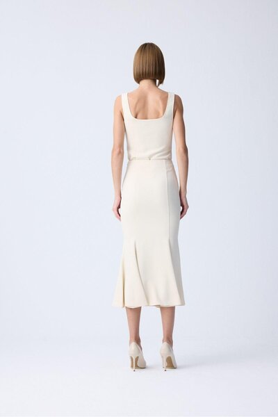 rue Midi Size Ecru Fish Skirt