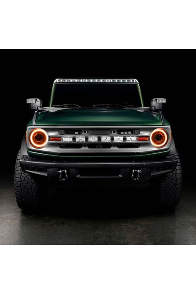 oracle مصابيح أمامية لجهاز عرض Oculus لسيارة Ford Bronco 21-24، لون كهرماني/أبيض