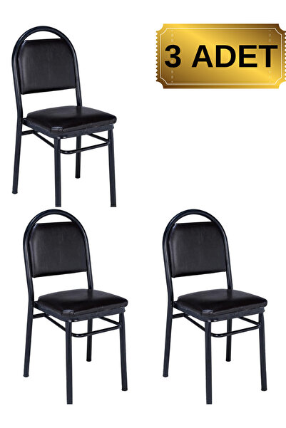 AR PLASTİK Lord Sandalye 3 ADET, Metal Sandalye, Kahveci Sandalyesi, Tekstil ...