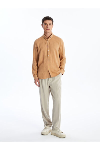 LC Waikiki Slim Fit μακρυμάνικο ανδρικό πουκάμισο Oxford