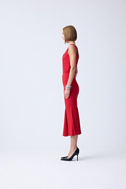 rue Midi Length Red Fish Skirt
