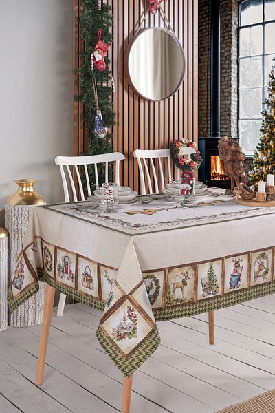 Marielouhome Greenwood Premium Waterproof Tablecloth - New Year 140X180