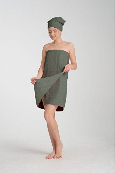 Peşli Collection Peşli İkili Takım – Saç Kurutma Bonesi / Havlu Bere – Sauna Eteği / Bornoz Havlu