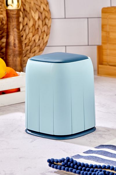 Milenay Mini Coș de gunoi Touch, Organizator, Organizator, Volum 1,4lt, Albastru Ocean