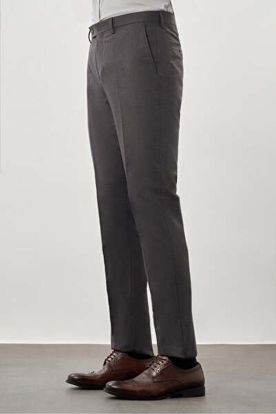 İmza Antrasit Düz Bez Ayağı Esnek Yan Cep Slim Fit Classic Pantolon 1003245207_071