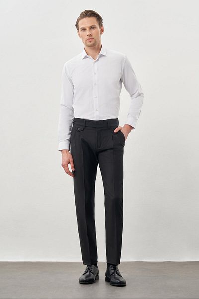 İmza Μαύρο παντελόνι με τσέπες στο πλάι Classic Slim Fit Model 1003245172