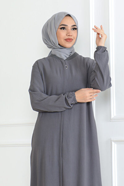 OKTAYUSTA COLLECTİON Απλό ημερήσιο ολόσωμο Abaya με κρυφό πατιλέτο