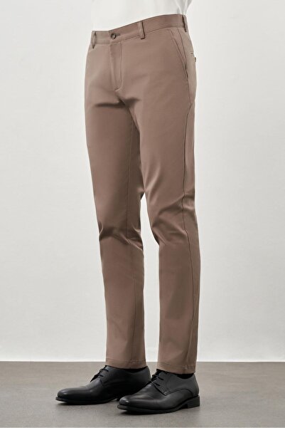 İmza Haki Pamuklu Yandan Cepli Casual Slim Fit Chino Pantolon 1003245168