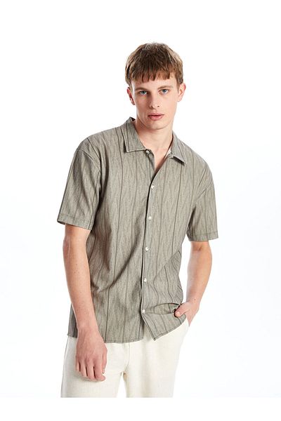 LC Waikiki LCW Regular Fit Short Sleeve Striped Men's Shirt