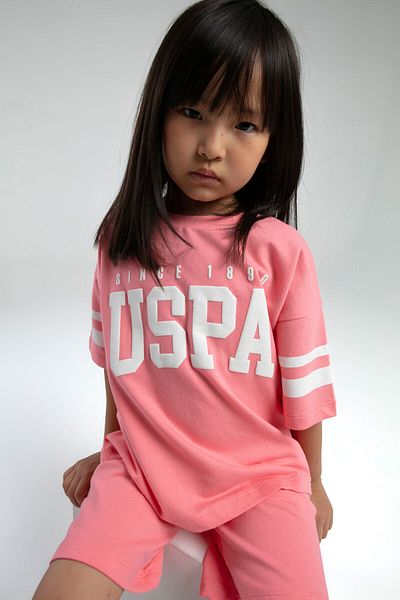 U.S. Polo Assn. U.S. Polo Assn. Girl's Pink Bermuda Suit