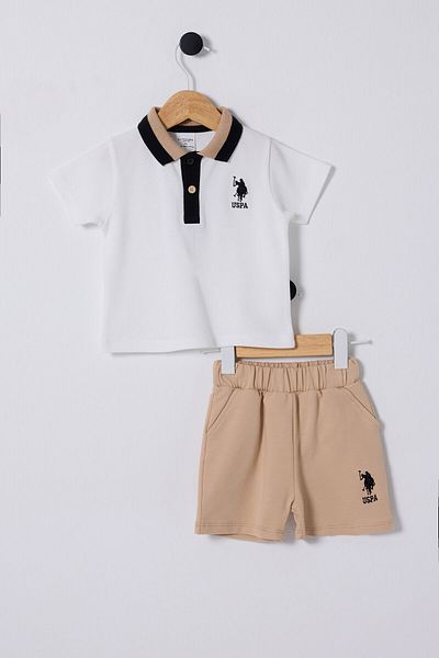 U.S. Polo Assn. BAZA. Polo Assn. Set pentru bebelusi crem pentru bebelusi