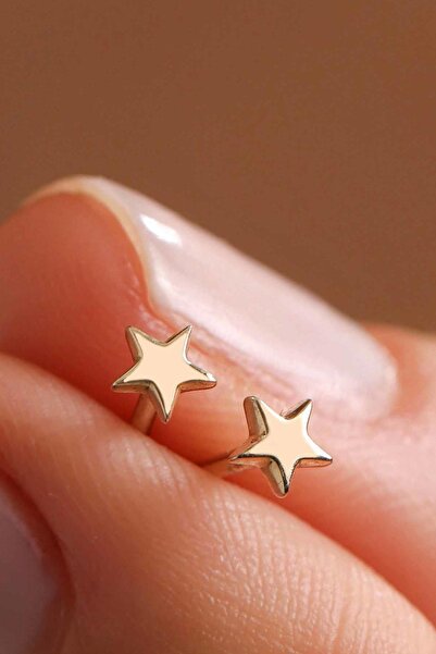 Bayar Gold 14 Ayar Altın Star Küpe