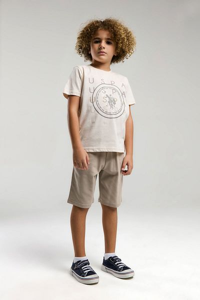 U.S. Polo Assn. Boy's Cream Bermuda Suit