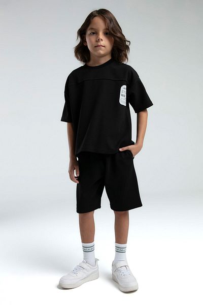 Rolypoly Boy's Black Bermuda Suit