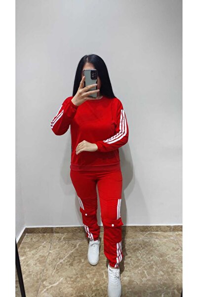 Nida Çelik Collection Şerit Detaylı Kargo Cepli Eşofman Takımı