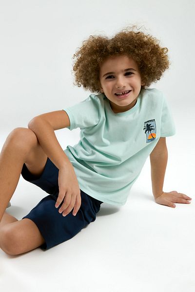 Arnetta Boy's Green Bermuda Suit
