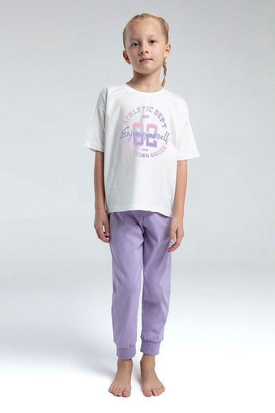 Rolypoly Girl's Purple Short Sleeve Pajama Set